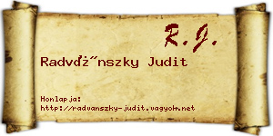 Radvánszky Judit névjegykártya